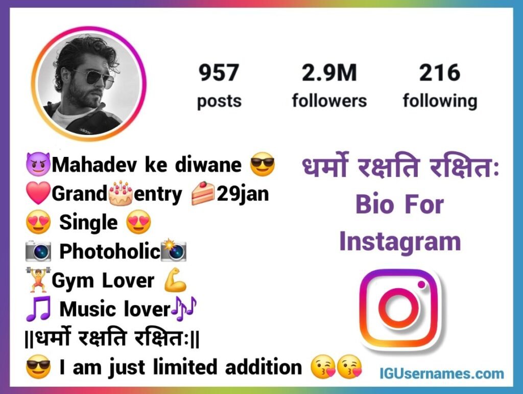 धर्मो रक्षति रक्षितः Bio For Instagram