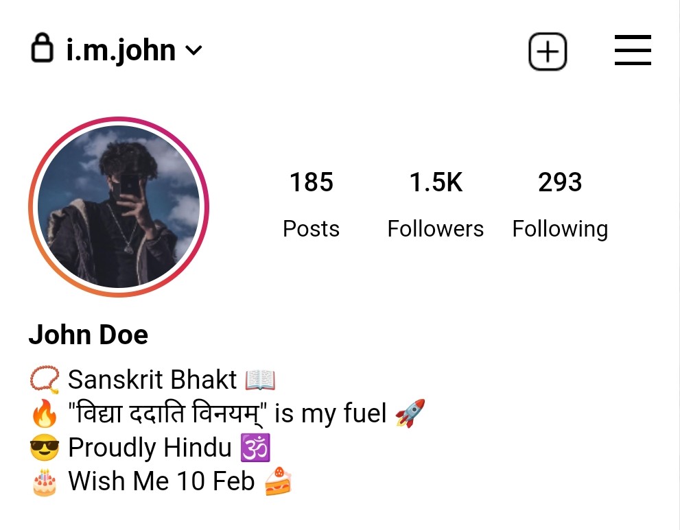 Sanskrit Shlok For Instagram Bio With Emoji